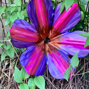 Clematis Metal Art Flower/Hangable Outdoor Flower image 8