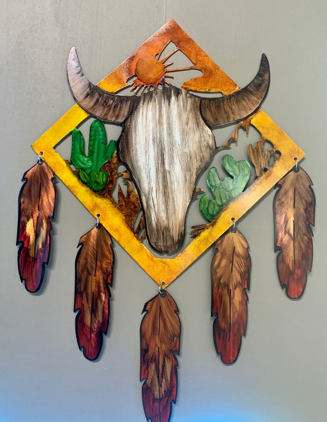 Southwestern Metal Art / Wall Hanger / Fence Art Etsy
