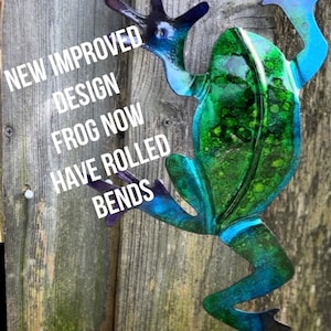 Frog/Metal Yard Art/Fence Art /Large/Small Metal Frog/Powder Coated for Outdoors