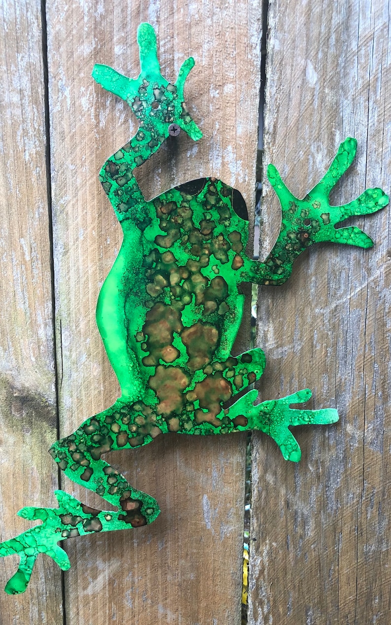 Frog Metal Yard Art Fence Art Large / Small Metal Frog Etsy