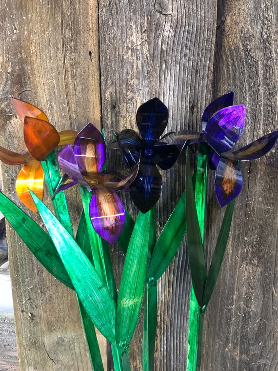 Metal Iris Flower, wild flower , Iris Flower , Flower box Iris.