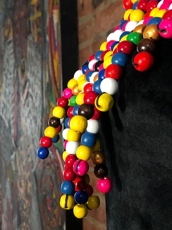 Multicolored South African Beaded Goddess Necklac… - image 2