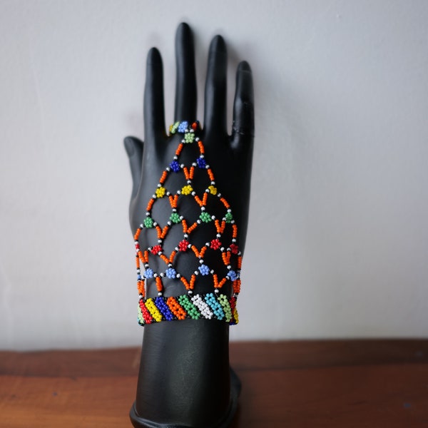 Handmade Orange Beaded Zulu African Bracelets