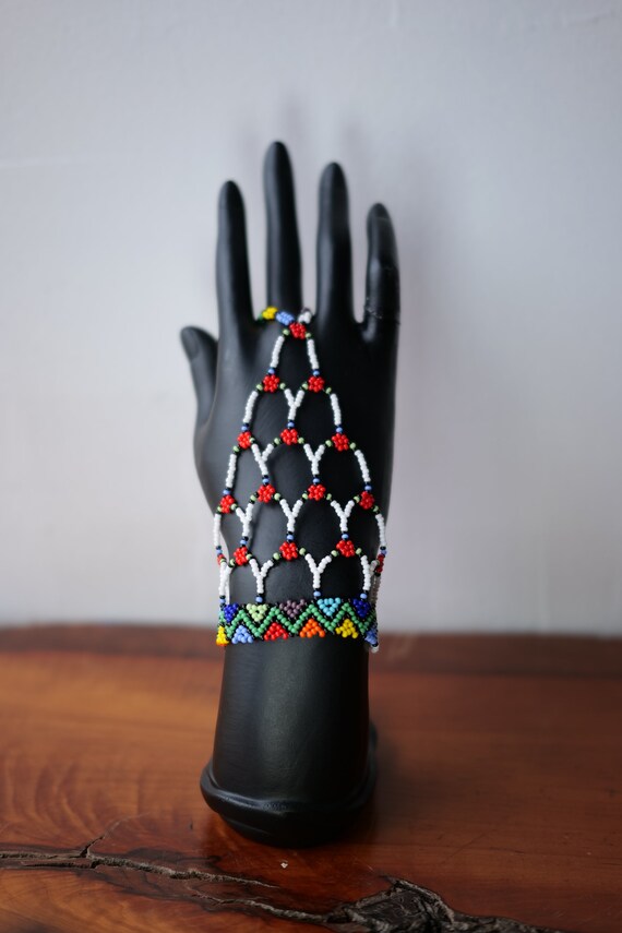 Handmade White Beaded Zulu African Bracelets