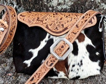 Cowhide purse western bag leather crossbody purse cowgirl purses western belt custom purse cowgirl swag western fashion women tooled leather