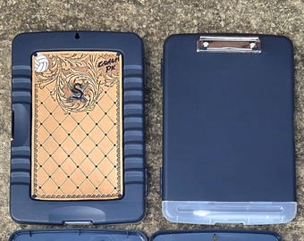 Coach gift custom clipboard game stats coaches gifts volleyball basketball softball football coaching team gifts stats books leather notepad