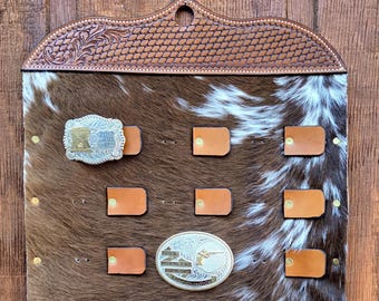belt buckle hanger western cowboy gift belt buckle display custom leather cowhide wall decor cowgirl gift rodeo buckles shotgun shooting aw