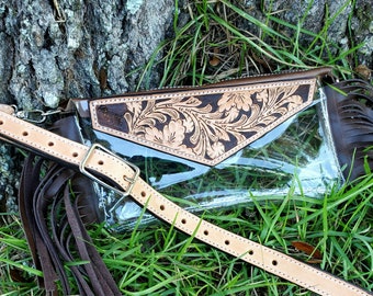 Stadium bag Western leather purse crossbody concert bag handbag cowgirl purses concert bag leather fringe purse stadium bags custom