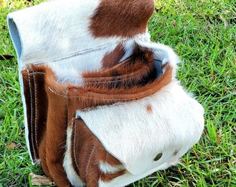 Cowhide ammo bag extra pocket shooting pouch shotshell bag shell pouch shotgun sports accessory trapshooting sporting clays shooter gear