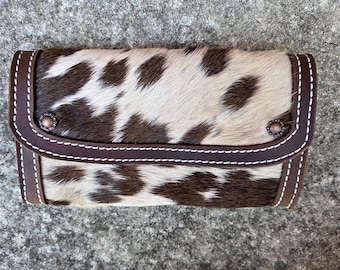 cowhide wallet leather wallet womens wallet cowgirl swag rodeo fashion womens accessories speckled cowhide hair on hide western wallets