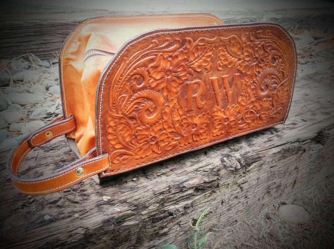 Leather Toiletry Bag Western Shave Kit Mens Dopp Kits Ditty Bag Cowboy