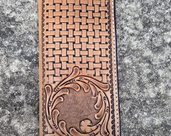 mens long wallet leather wallets tooled leather cowboy gift custom card holder Roper wallet outdoorsman gift rodeo man western wallet custom
