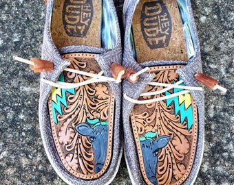 Custom leather shoes leather toppers womens size 7 handmade leather shoe toppers cowgirl fashion western shoes rodeo shoes cowgal aztec teal