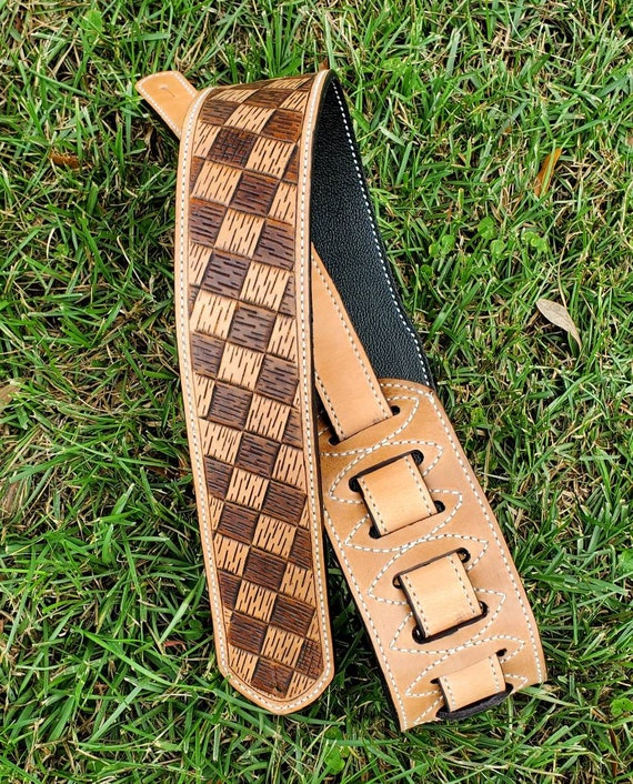 Leather Guitar Strap Tooled Leather Strap Custom Guitar Straps