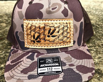 turkey track hat turkey hunting leather patch hat camo hat fathers day gifts old school trucker hats snapback hunter git mens hats leather