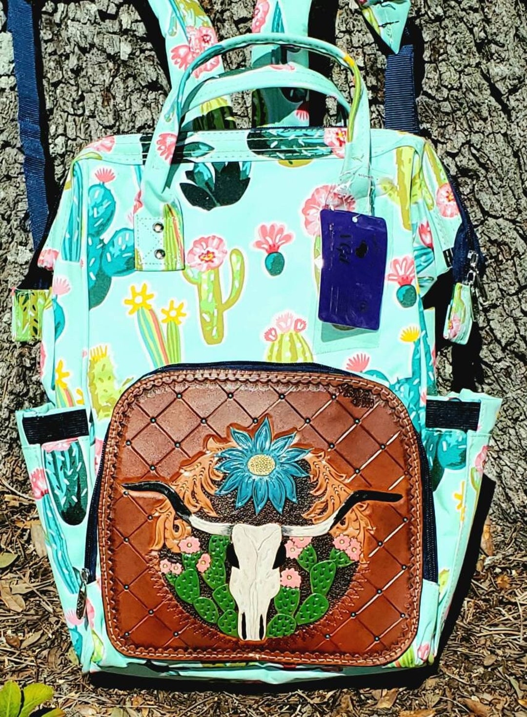 Diaper Bag Backpack Western Diaper Bag Cactus Bags Cow Skull Bag Custom