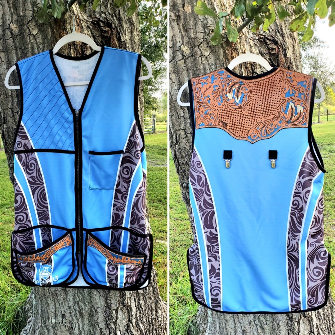 Custom Shooting Vest Leather Accent Shotgun Sports Sporting Clays Women