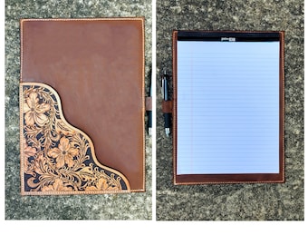 Leather notebook holder padfolio western leather portfolio notepad case flip book notebook legal pad clipboard paperwork case businessman