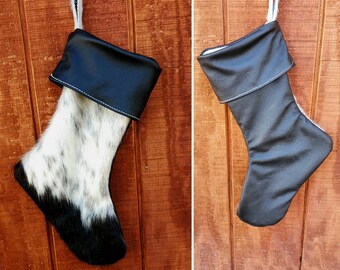 Western stocking cowhide leather stocking cowboy Christmas western Christmas decor western stocking cowboy stocking cowgirl Christmas custom