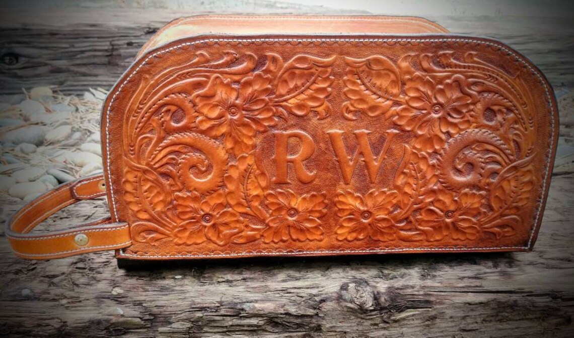 Leather Toiletry Bag Western Shave Kit Mens Dopp Kits Ditty Etsy