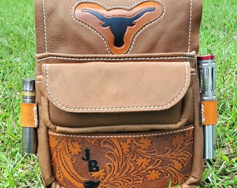 Custom ammo bag leather shooting bag shotshell pouch shotgun shooting gear trapahooting gift clay target shooting bag sporting clays skeet
