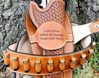 Cowboy action holster gunbelt leather pistol holster 45 colt gunslinger belt holster rig gunbelt rig custom leather holster western leather