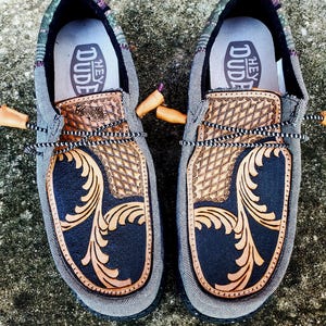 Mens shoes size 10 custom leather shoe toppers tooled leather dudes western fashion men&#39;s shoe fashion loafers slip ons size 10 leatherwork