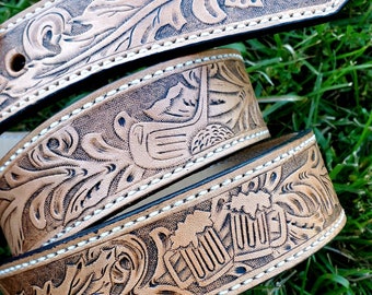 Custom belt men's leather belts western belt name belts acorn oak leaf pattern custom leather belts cowboy gift rodeo fashion man belt
