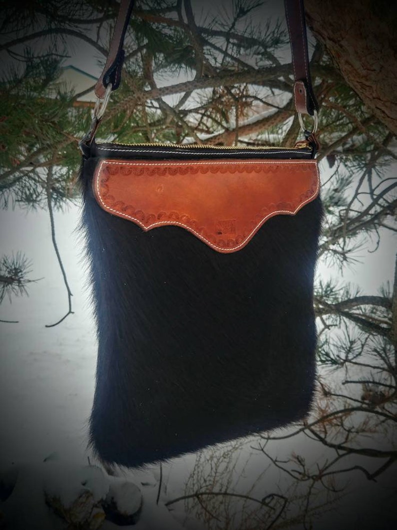 Cowhide Purse Western Tote Bag Cowgirl Purses Rustic Leather Etsy