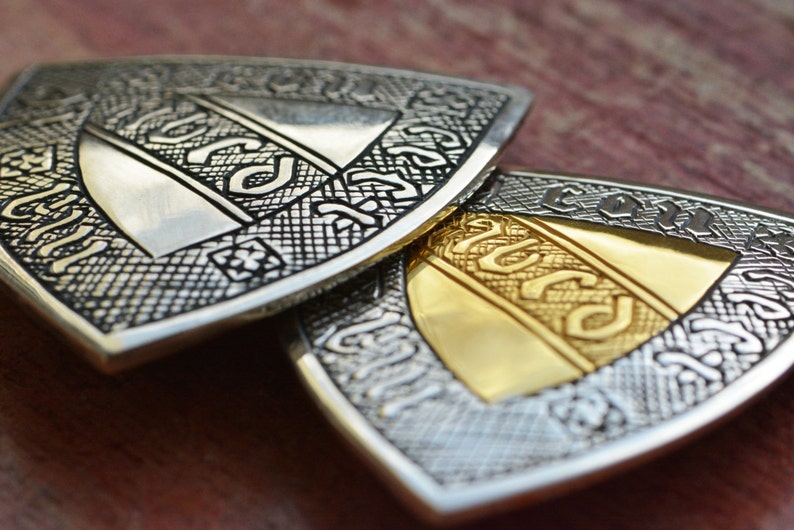 medieval shield shape brooch
