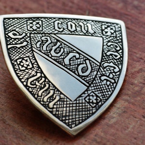medieval shield shape brooch