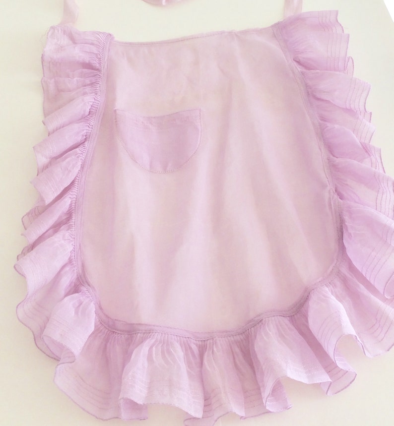 Vintage Lavender Organza Hostess Apron Frilly Ruffle Etsy