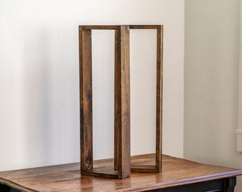 2 Pack of Long 28" Tall Wooden Floating Box Shelves, Art Box Frame, Plant Shelf, Trinket / Collectibles Shelf, Candle Holder, Many Colors