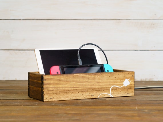 Family Time, Rustic Farmhouse Unplug Charging Box Unplug Box, Perfect Place  to Charge Phones, Ipad, Tablets, Kindles Colors Available 