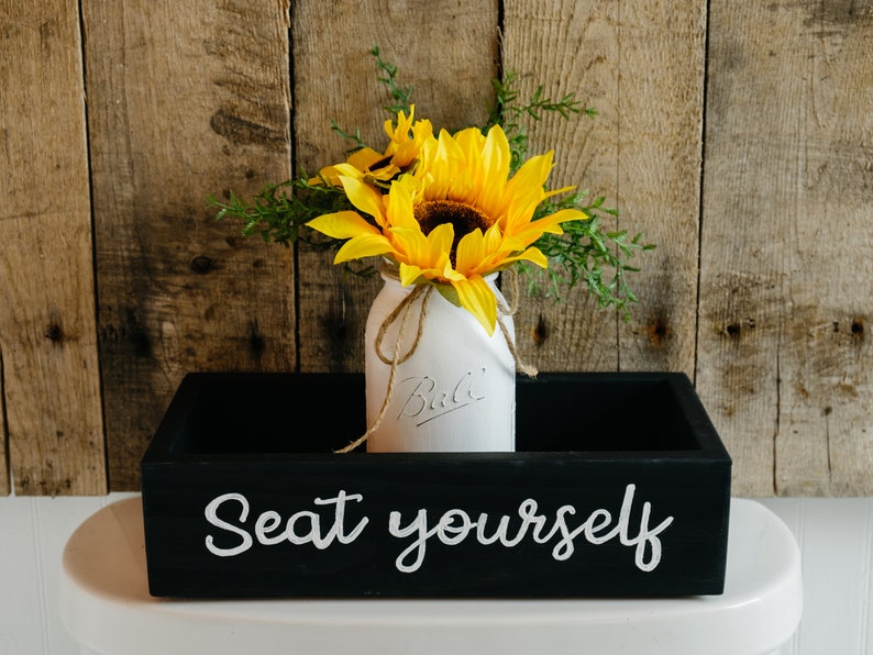Seat Yourself Sunflower Bathroom Decor Farmhouse Bathroom Etsy