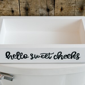 Hello Sweet Cheeks Jumbo Toilet Paper Holder, Farmhouse Bathroom Decor Jar & Sunflowers, Cute Bathroom Storage Box, Funny Toilet Box image 9