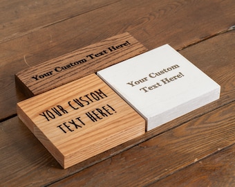 Custom, Thick Engraved Oak Wood Shelf or Wall Sign, Choose Your Size, Personalized Home Decor, Wedding Gift