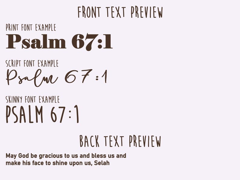 Pslam Font Engraved Psalm 67:1 Two-sided Bible Verse Wood Sign - Christian Shelf ...