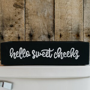 Hello Sweet Cheeks Jumbo Toilet Paper Holder, Farmhouse Bathroom Decor Jar & Sunflowers, Cute Bathroom Storage Box, Funny Toilet Box image 3