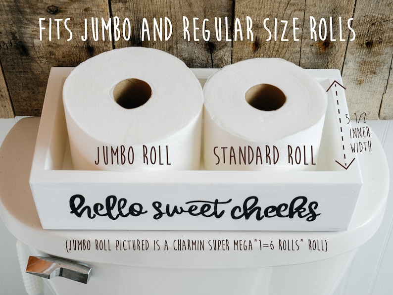 Hello Sweet Cheeks Jumbo Toilet Paper Holder, Farmhouse Bathroom Decor Jar & Sunflowers, Cute Bathroom Storage Box, Funny Toilet Box image 2