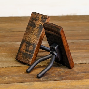Set of Vertical Wall Mounted Recycled Whiskey Barrel Guitar Hangers - Great Gift for the Musician in your life