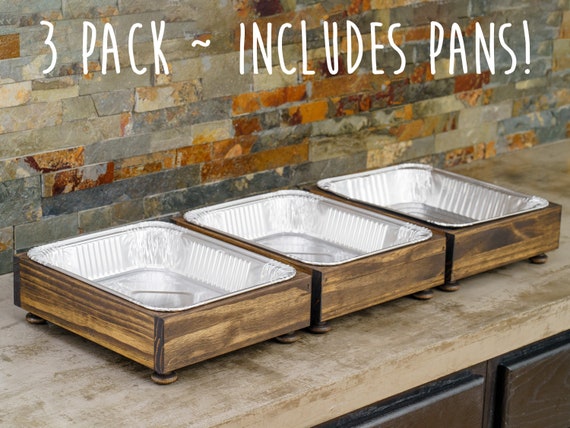 3 Pack of Disposable Foil Pan Holders, Party Set, Aluminum
