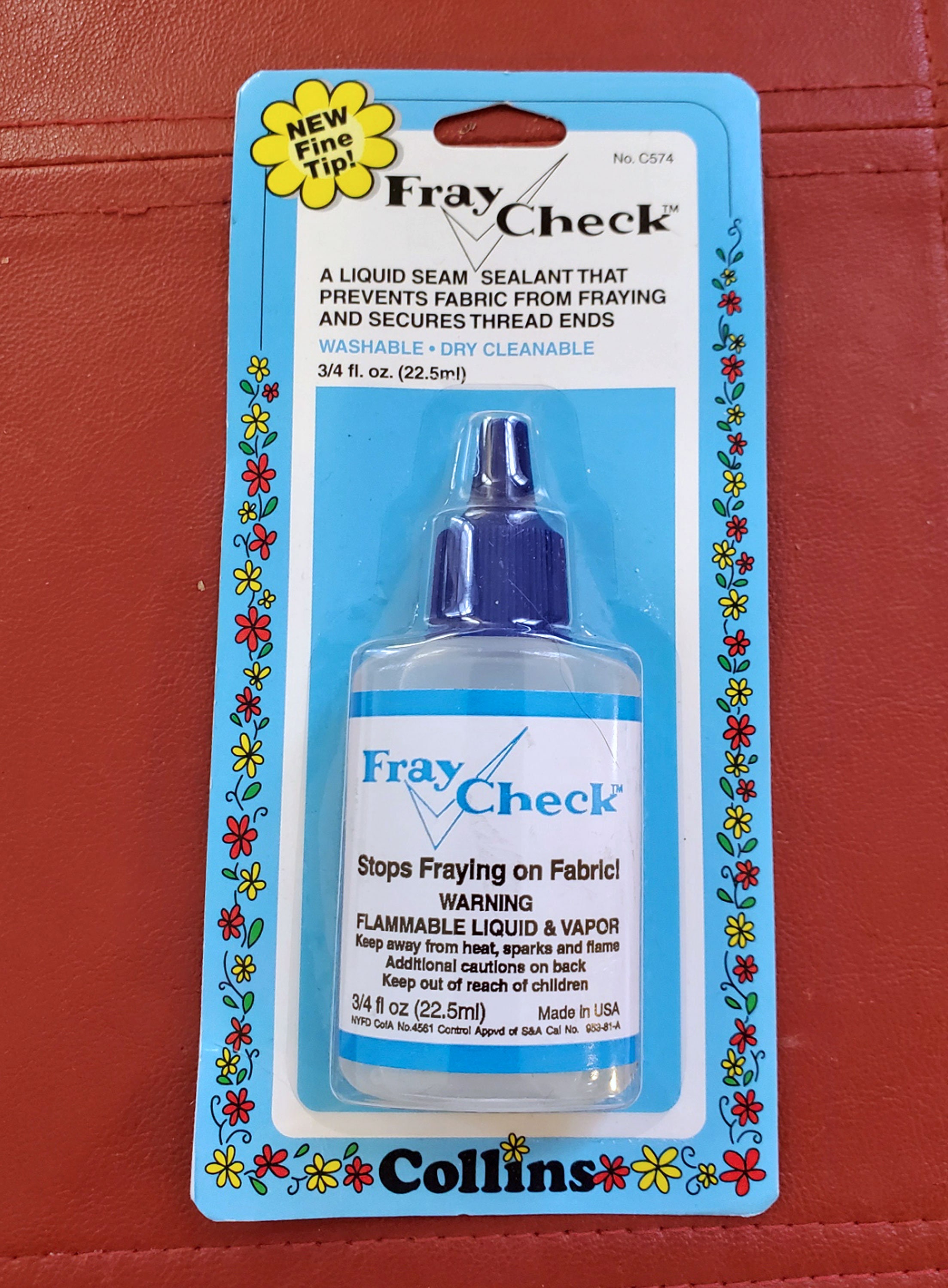 Fray Block, June Tailor. 1.5oz Tube. Prevents Unfinished Fabric Edges /  Serged Threads From Fraying. Dries Clear. Can Be Washed and Dried. -   Hong Kong