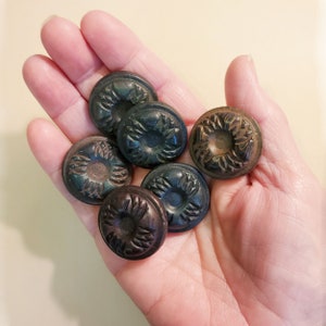 Molded Composition Buttons Made From Antique Button Forms Set of 6 With ...