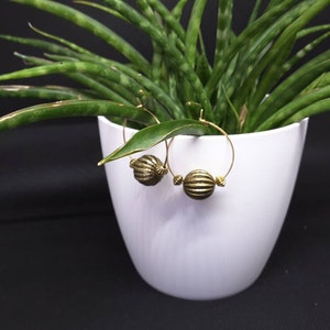Fancy earrings, gold / bronze hoops - silver hoops / aged silver