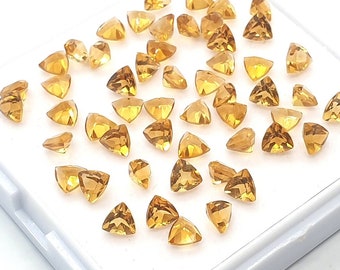 Natural Citrine Gemstone , Citrine Trillion  Cut 5x5 mm -5 Pcs