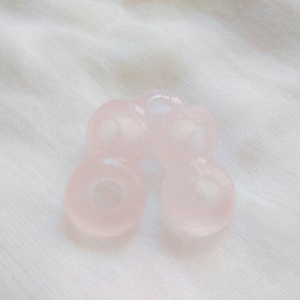 Natural Rose Quartz Gemstone Fancy Stylist Rondelle Big Hole Loose Beads 1 Pcs 14X8 MM 5 MM hole