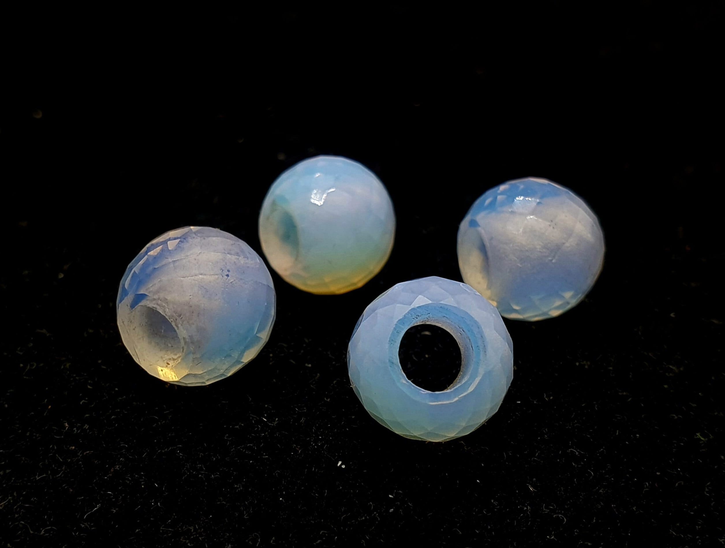 5Pc, Perles classiques européennes Oplite, Perles coupées Rondelle Opalite, Perles à facettes européennes Opalite pour breloques / bracelet / collier