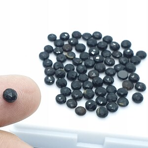5 szt. partii, naturalny czarny kamień szlachetny, okrągły kształt Briolette Cut Spinal Gemstone, 4 x 4 mm fasetowane czarne kamienie szlachetne Spinal