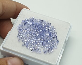 25 Pcs Lot, Natural Tanzanite Gemstone, AAA Quality Tazanite Gemstone, Round Shape Faceted Tanzanite Gemstone, Excellent Cut Tanzanite, 2MM